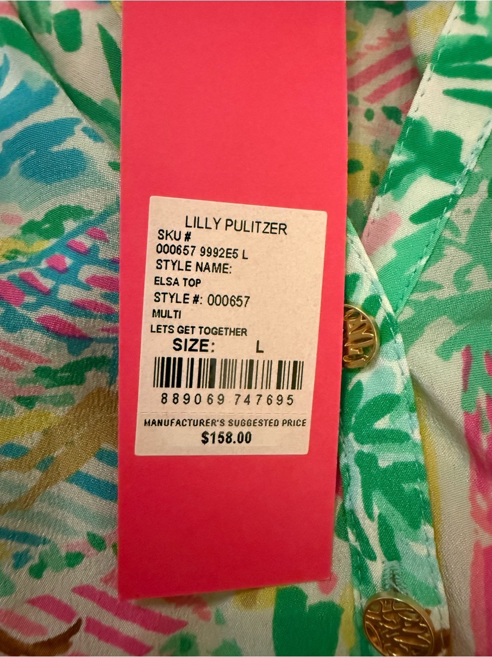 NWT Lilly Pulitzer Elsa top sz L - Picture 5 of 5